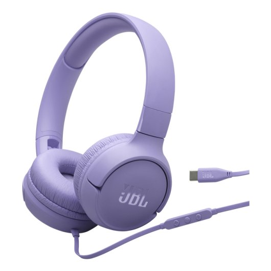 Auriculares JBL Tune 520C USB-C Alámbricos con Micrófono y Color Violeta