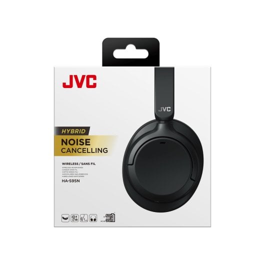 Auriculares JVC inalámbricos bluetooth con Cancelación de Ruido micrófono y plegables negros