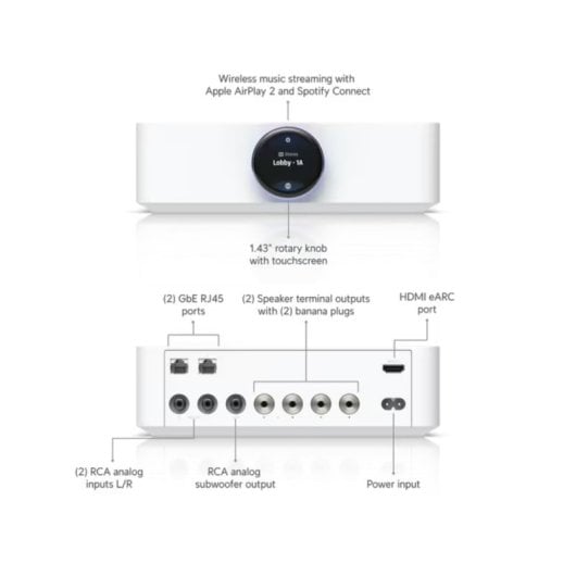 Ubiquiti PowerAmp Amplificatore Classe D 260 W/canale 4 Ω Dolby Atmos AirPlay Wi-Fi GbE
