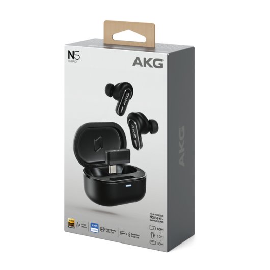 Auriculares AKG N5 Hybrid Inalámbricos Bluetooth con Cancelación de Ruido Negro