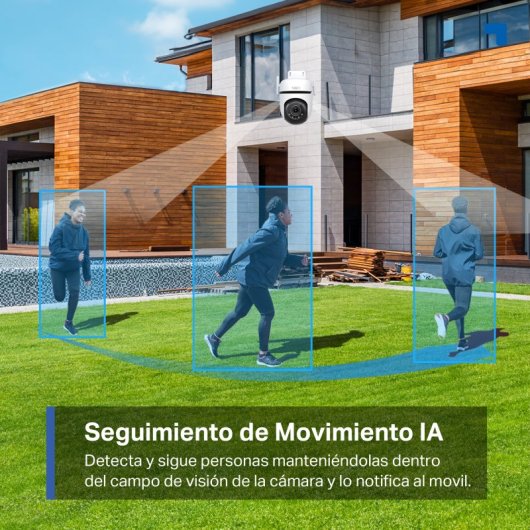 Tapo TC42 Cámara de Vigilancia 360º Exterior, 2K QHD, Detección IA Gratuita Avanzada, Visión Nocturna a Color