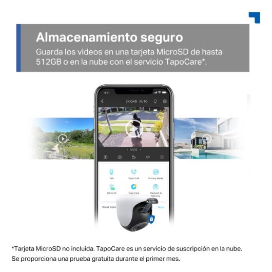 Tapo TC42 Cámara de Vigilancia 360º Exterior, 2K QHD, Detección IA Gratuita Avanzada, Visión Nocturna a Color