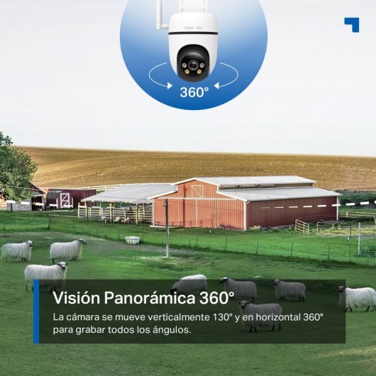 Tapo TC40GW Cámara de Vigilancia 4G 360º, 1080p, Detección IA Gratuita, Visión Nocturna a Color