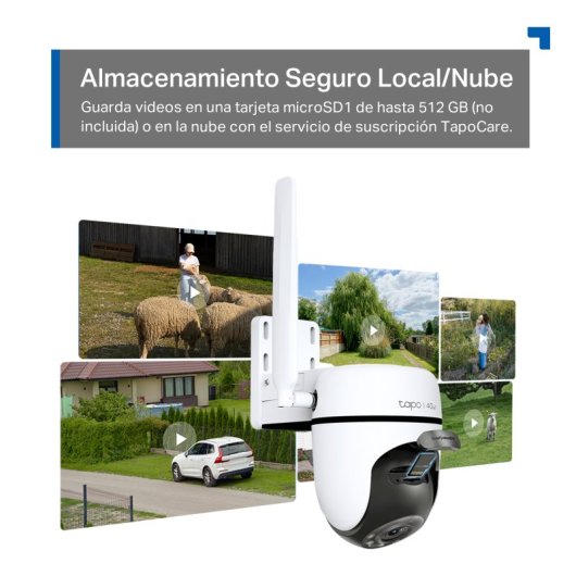 Tapo TC40GW Cámara de Vigilancia 4G 360º, 1080p, Detección IA Gratuita, Visión Nocturna a Color