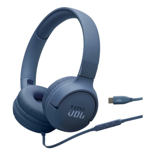 Auriculares JBL USB-C Alámbricos con Micrófono y Sonido Hi-Res Azul