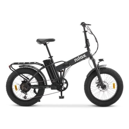 Bicicleta eléctrica Nilox plegable 250W 70km autonomía 20? 6 velocidades LCD Acero Negro