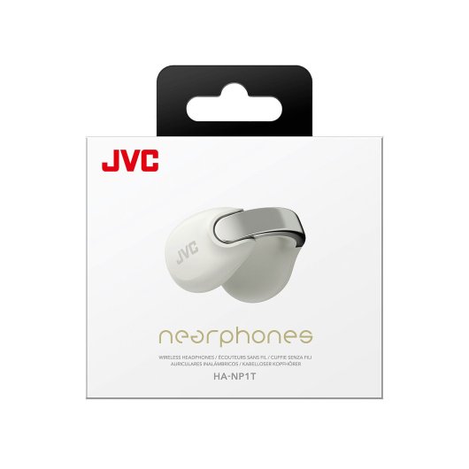 Auriculares JVC inalámbricos Bluetooth 5.3 abiertos con clip, micrófono y color blanco