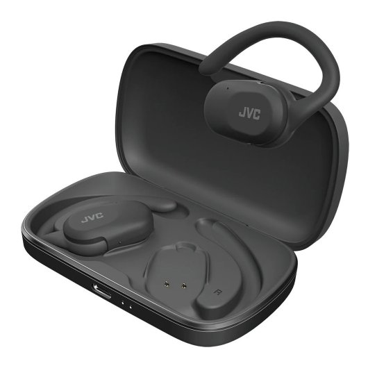 Auriculares JVC inalámbricos Bluetooth 5.4 True Wireless negros, diseño abierto, 7.5h autonomía