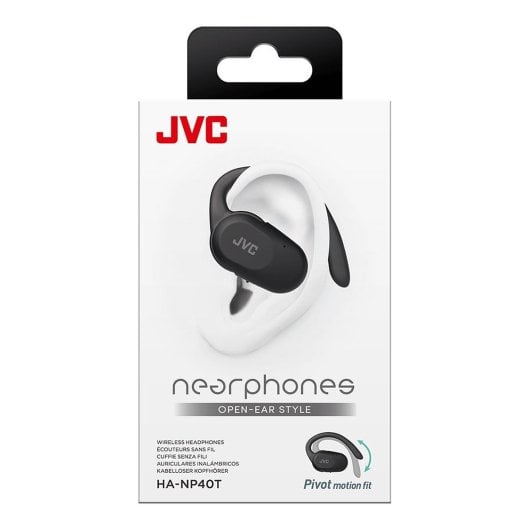 Auriculares JVC inalámbricos Bluetooth 5.4 True Wireless negros, diseño abierto, 7.5h autonomía