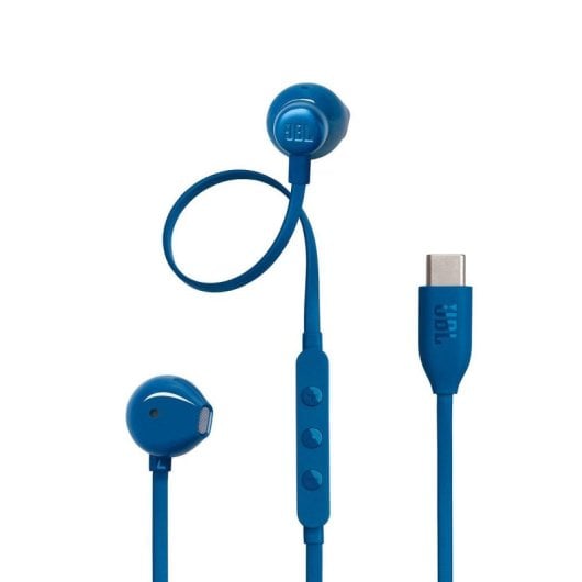 Auriculares JBL con cable USB-C Hi-Res Pure Bass Micrófono azul intrauditivos