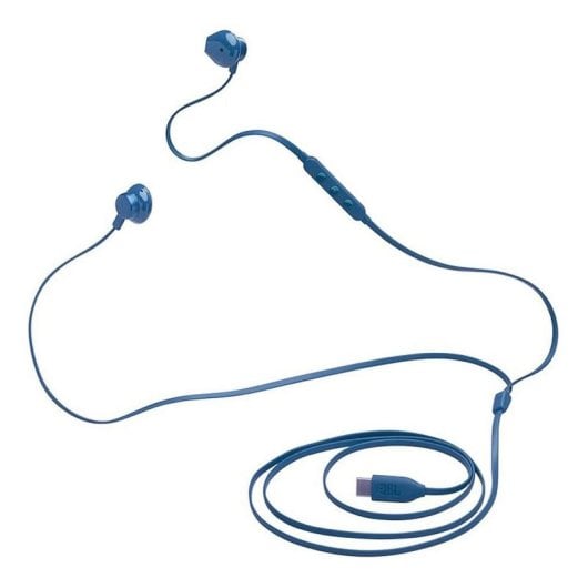 Auriculares JBL con cable USB-C Hi-Res Pure Bass Micrófono azul intrauditivos