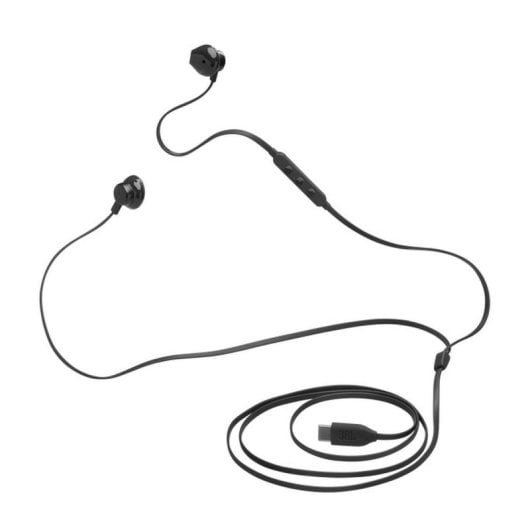 Auriculares JBL con cable USB-C intrauditivos, micrófono, Hi-Res Audio, negros