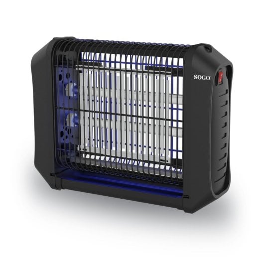 Matainsectos Sogo Automático LED UV-A 2x10W 60m² ABS Aluminio Negro