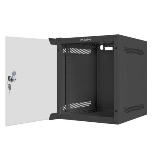 Bastidor de pared Lanberg WF10-2306-10B 6U 10" cristal templado negro