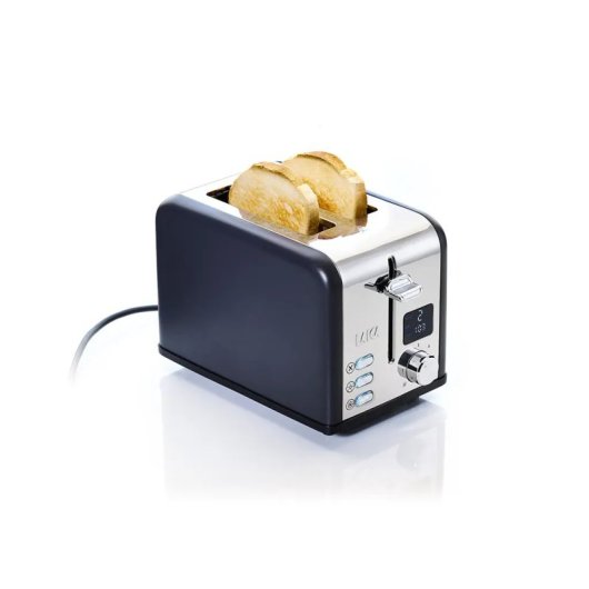 Tostadora Laica HI1000L Negro y Plata 880W 2 Ranuras LED 6 Niveles Bagel