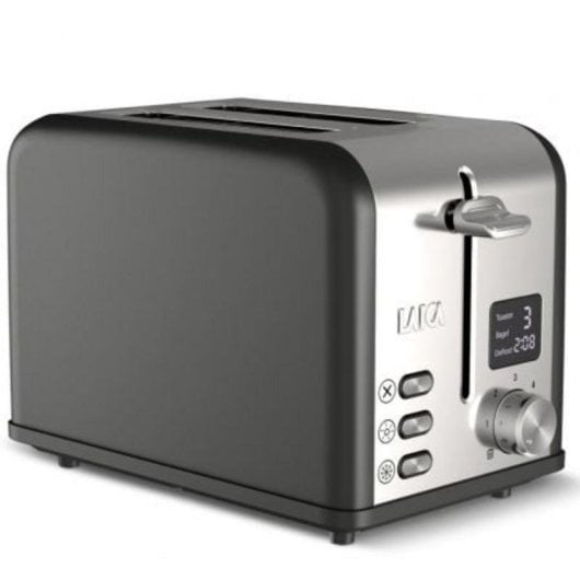 Tostadora Laica HI1000L Noir et Argent 880W 2 Fentes LED 6 Niveaux Bagel