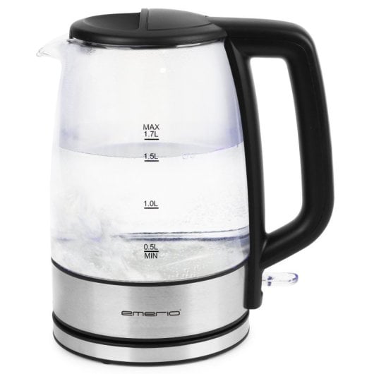 Hervidor Emerio 1.7L 2200W Sin cables Apagado automático Filtro antical Vidrio/Plástico