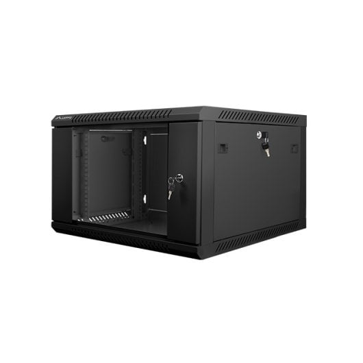 Bastidor de pared Lanberg WF01-6606-10B 6U 60kg IP20 cristal templado autoinstalable negro