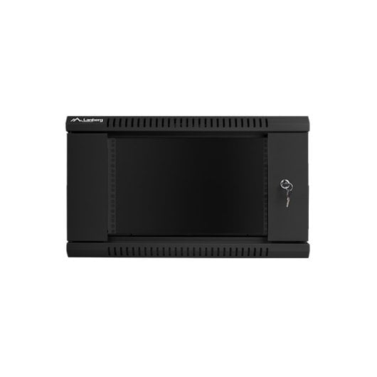 Bastidor de pared Lanberg WF01-6606-10B 6U 60kg IP20 cristal templado autoinstalable negro