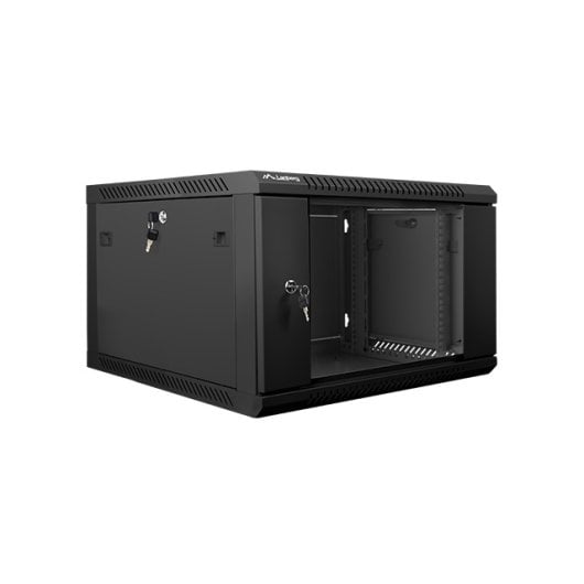 Bastidor de pared Lanberg WF01-6606-10B 6U 60kg IP20 cristal templado autoinstalable negro