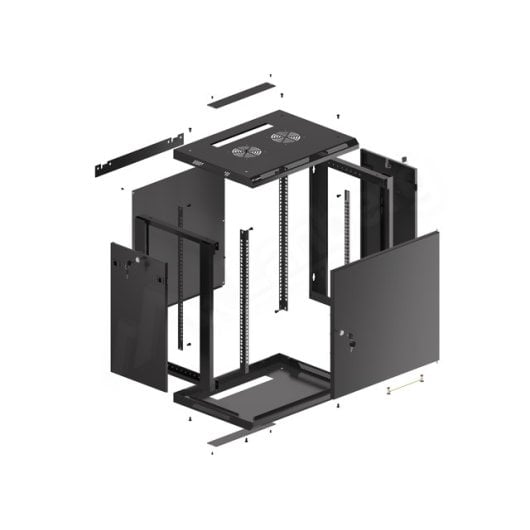 Bastidor de pared Lanberg WF01-6412-00B 12U Negro IP20 600x450x645,7mm 60kg Autoinstalable