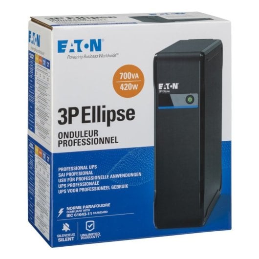 Sai Eaton 700VA Batería de Plomo Ácido Protección Sobrecargas Eficiencia 97% 4 Salidas AC