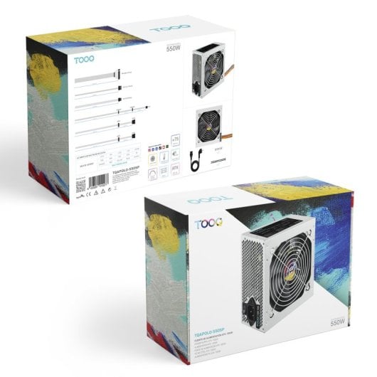 Fuente de Alimentación TooQ 550W Certificación 80 PLUS Bronze TQAPOLO-550SP Compacta y Silenciosa