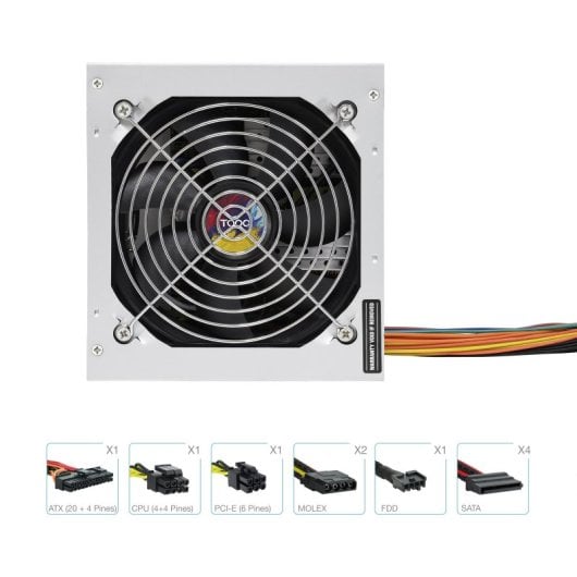 Fuente de Alimentación TooQ 550W Certificación 80 PLUS Bronze TQAPOLO-550SP Compacta y Silenciosa