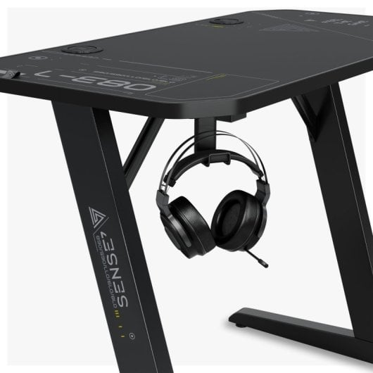 Mesa Gaming Sense7 120×60cm Acero y MDF Tapete Completo Soporte Accesorios Cableado