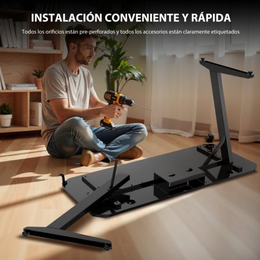 SENSE7 Nomad Cybernetic Mesa Gaming Ergonomicos con Accesorios 120x60 Negra