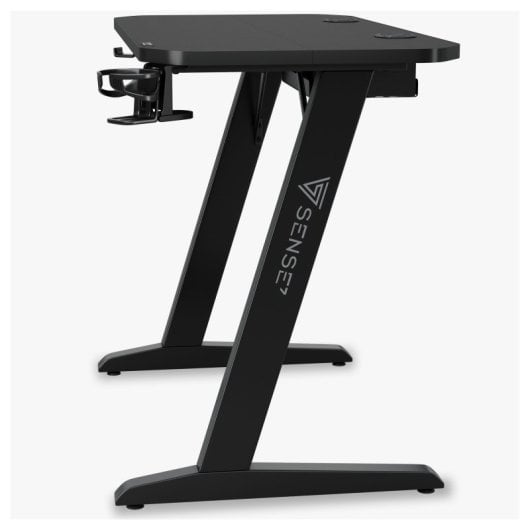 Mesa Gaming Sense7 100x50cm Acero y MDF Tapete 2mm Soporte Auriculares Portavasos