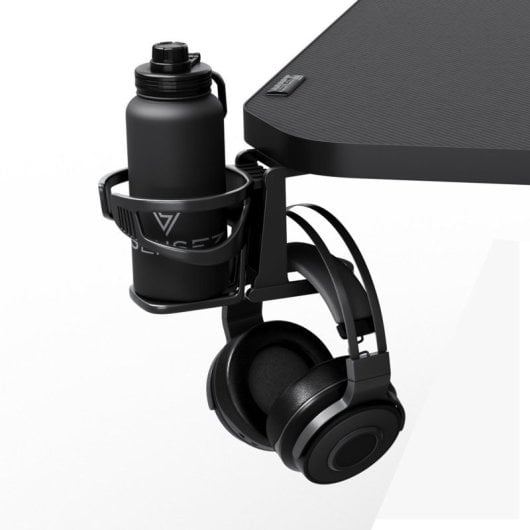 Mesa Gaming Sense7 100x50cm Acero y MDF Tapete 2mm Soporte Auriculares Portavasos