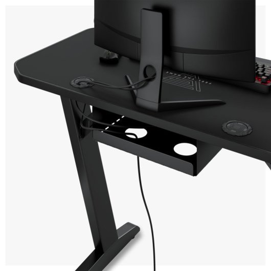 Mesa Gaming Sense7 100x50cm Acero y MDF Tapete 2mm Soporte Auriculares Portavasos