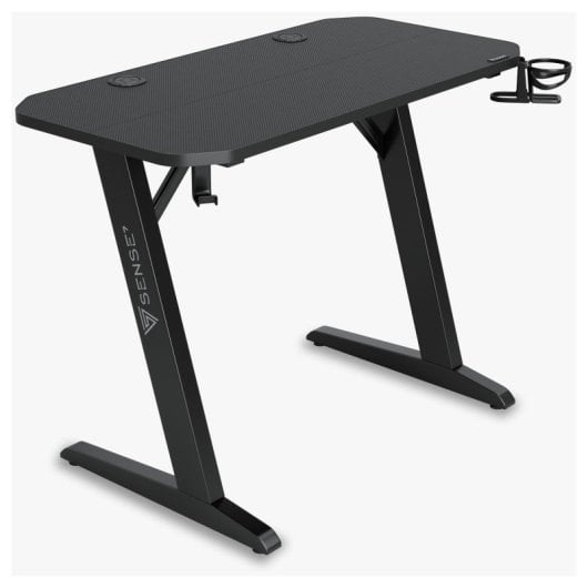 Mesa Gaming Sense7 120cm Lámina de Carbono Soporte Auriculares y Gestión de Cables