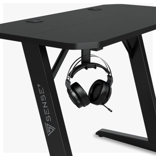 Mesa Gaming Sense7 120cm Lámina de Carbono Soporte Auriculares y Gestión de Cables