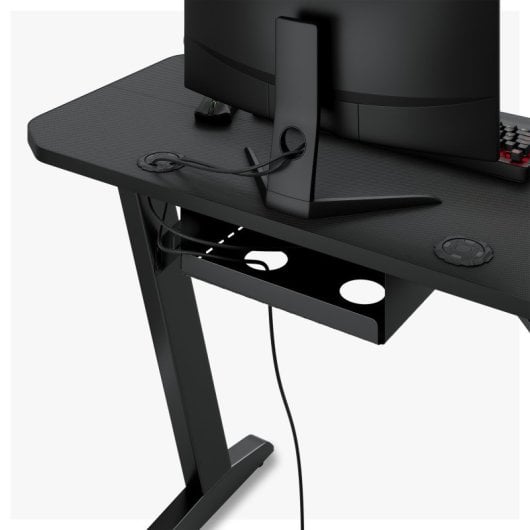 Mesa Gaming Sense7 120cm Lámina de Carbono Soporte Auriculares y Gestión de Cables