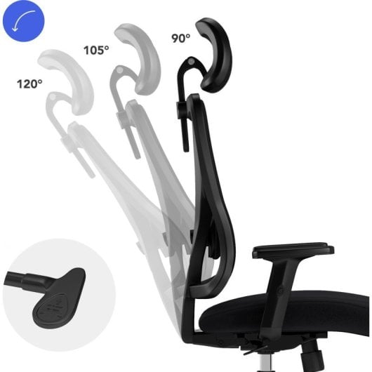 Silla de Oficina Sense7 TONE Ergonómica, Reposacabezas, Respaldo Malla, Hasta 130kg