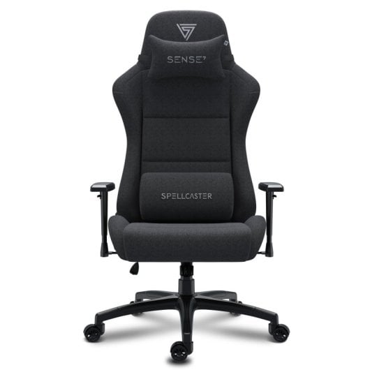 SENSE7 Spellcaster FUKU XL Silla Gaming de Tela Ergonómico Ajustable Soporte Lumbar Negra