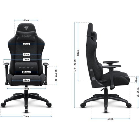 Silla Sense7 Spellcaster FUKU XL Ajuste respaldo 160° reposabrazos 1D 160kg