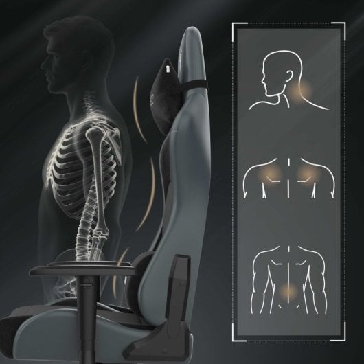 SENSE7 Spellcaster FUKU XL PU Silla Gaming Ergonómico Ajustable Soporte Lumbar Negra