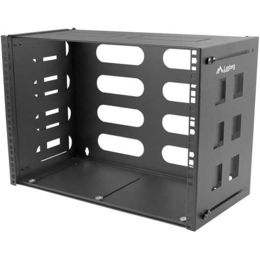 Estructura de rack Lanberg FB01-5408-10B 8U Pared 19" Ajustable Acero Negro 2,9kg