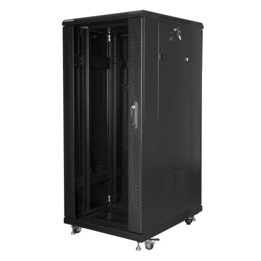 Rack Lanberg FF01-6827-12BL 27U 1200 kg Preto com Ventilação e Display LCD Rack Lanberg FF01-6827-12BL 27U 1200 kg Preto com Ventilação e Display LCD
