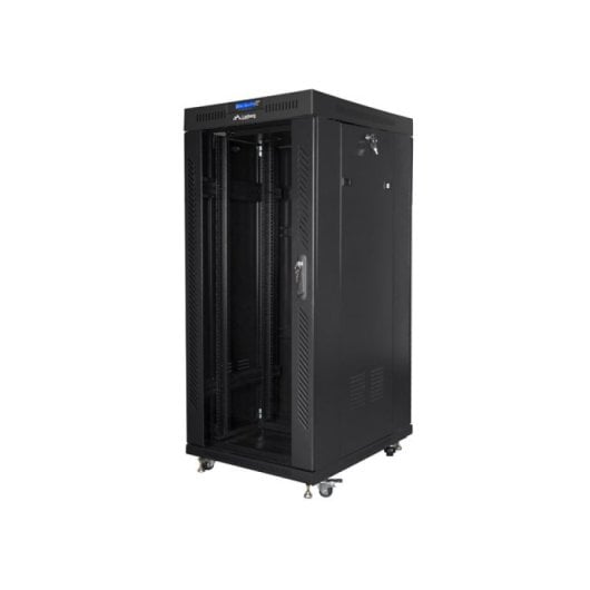 Rack Lanberg FF01-6827-12BL 27U 1200 kg Preto com Ventilação e Display LCD Rack Lanberg FF01-6827-12BL 27U 1200 kg Preto com Ventilação e Display LCD