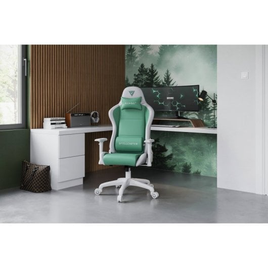 Silla gaming Sense7 Spellcaster FUKU XL respaldo 90-160° cojín lumbar ruedas goma 150kg