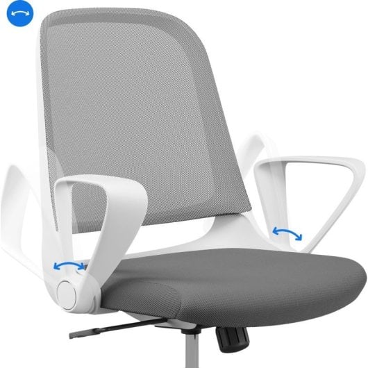 Silla oficina Sense7 Sopty reposabrazos móviles malla respaldo base nylon 120kg blanco