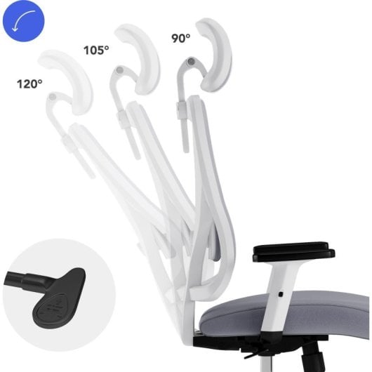 Silla de oficina Sense7 TONE Reposabrazos 4D Respaldo de Malla Ajustable Ergonomía 130kg