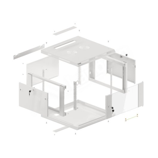 Wandgehäuse Lanberg WF01-6606-10S 6U 60kg Grau Wandgehäuse Lanberg WF01-6606-10S 6U 60kg Grau
