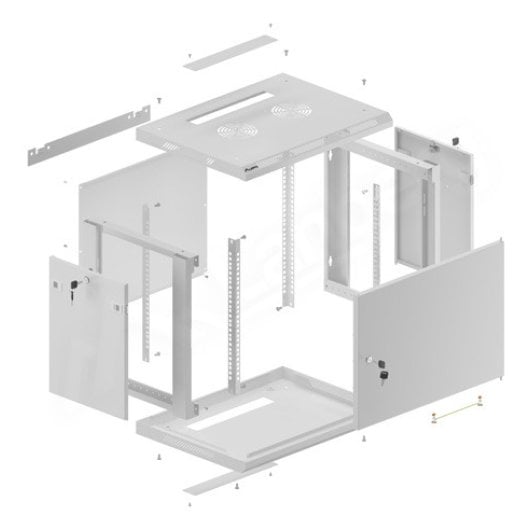 Bastidor de Pared Lanberg WF01-6409-00S 9U Gris 60kg Autoinstalable IP20