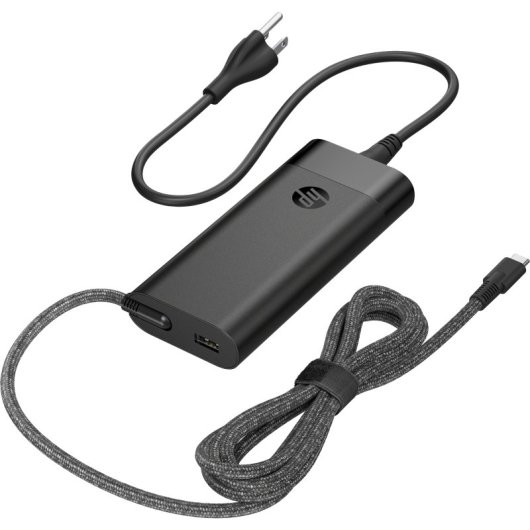 Chargeur HP USB-C 110 W Noir 1 pièce, charge simultanée USB-A et ordinateur portable