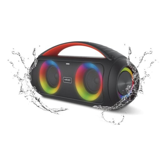 Tragbare kabellose Lautsprecher von Haeger, 40 W, Bluetooth, USB-C und MicroSD, Schwarz